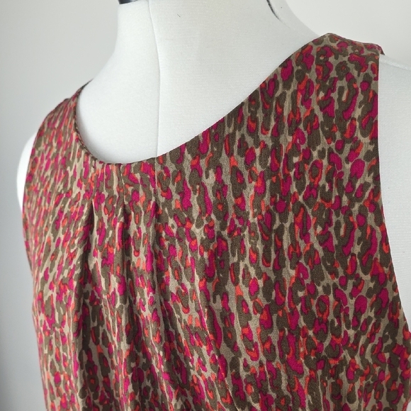 Michael Kors Sleeveless Ruched Leopard Print Sheath Dress Size M - Picture 4 of 10